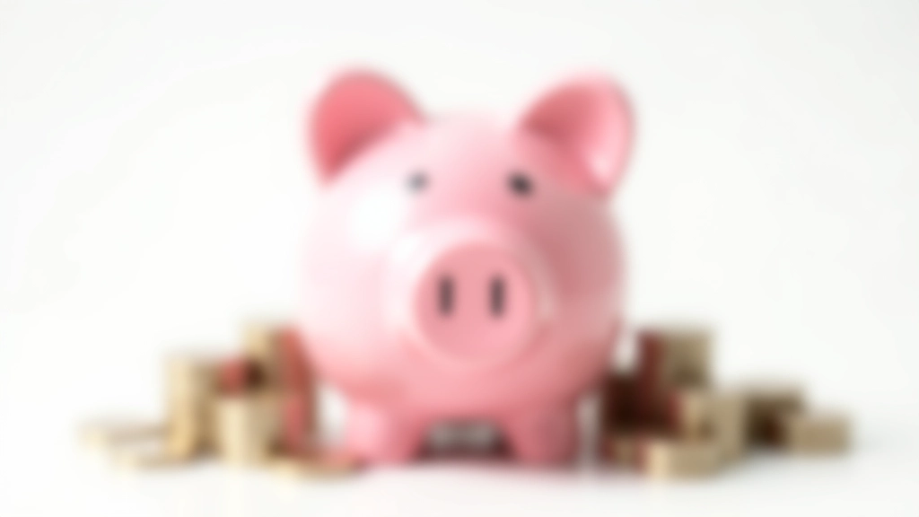 Tirelire rose entourée de pièces de monnaie empilées